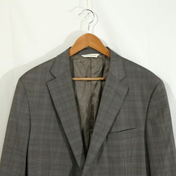 Samuelsohn x Loro Piana Super 150s Wool Blazer 44L Gray Plaid Italy - Picture 2 of 15